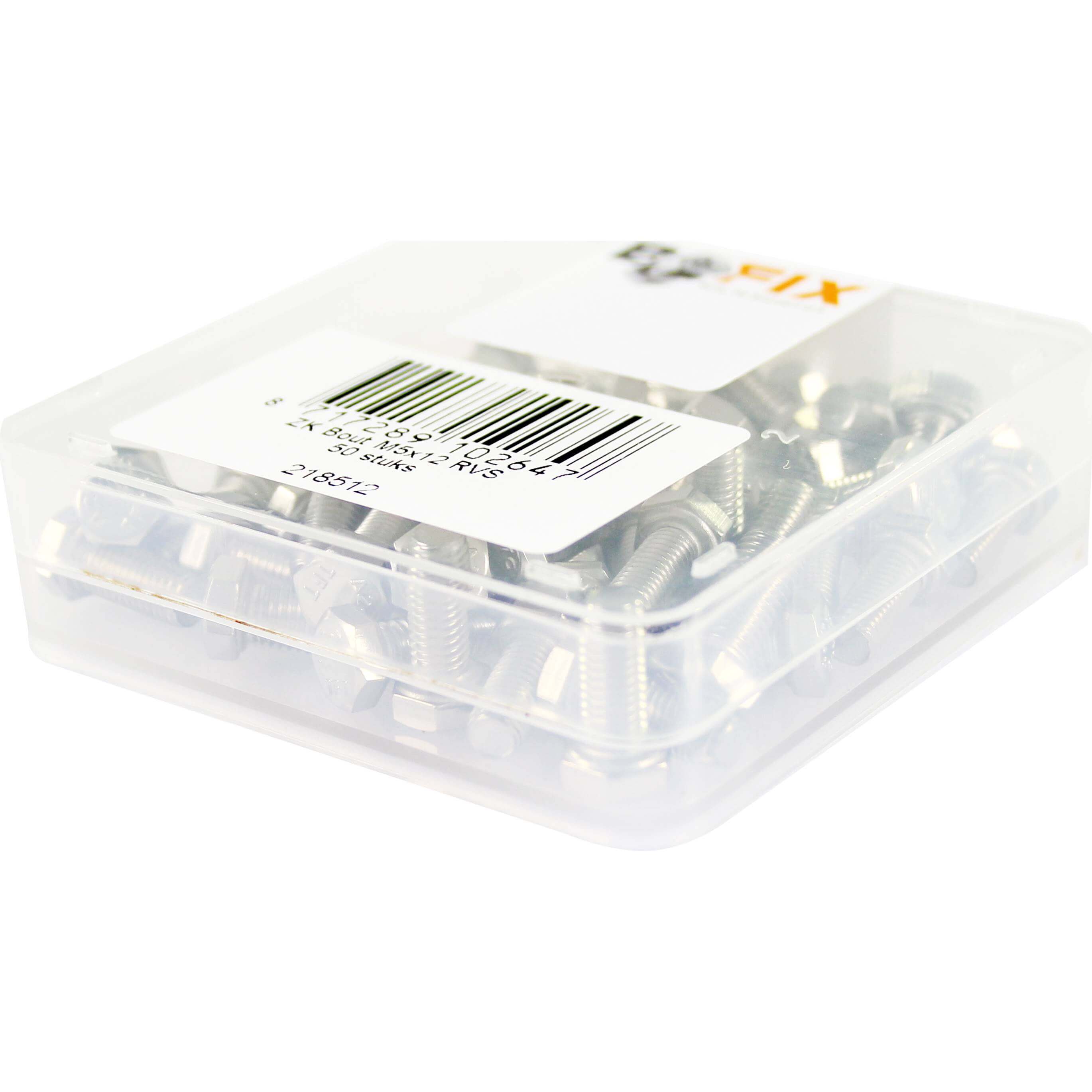 Bofix fixx-meer zeskant bouten m5x12 50 stuks, rvs afbeelding