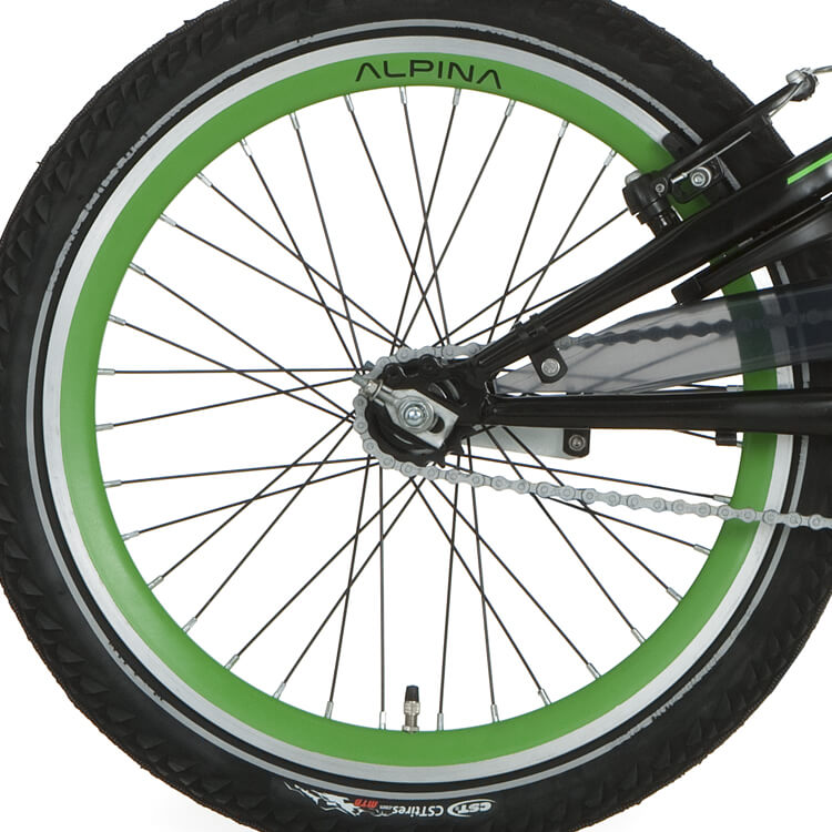 Alpina achterwiel 20 remnaaf j19db groen zwarte spk afbeelding