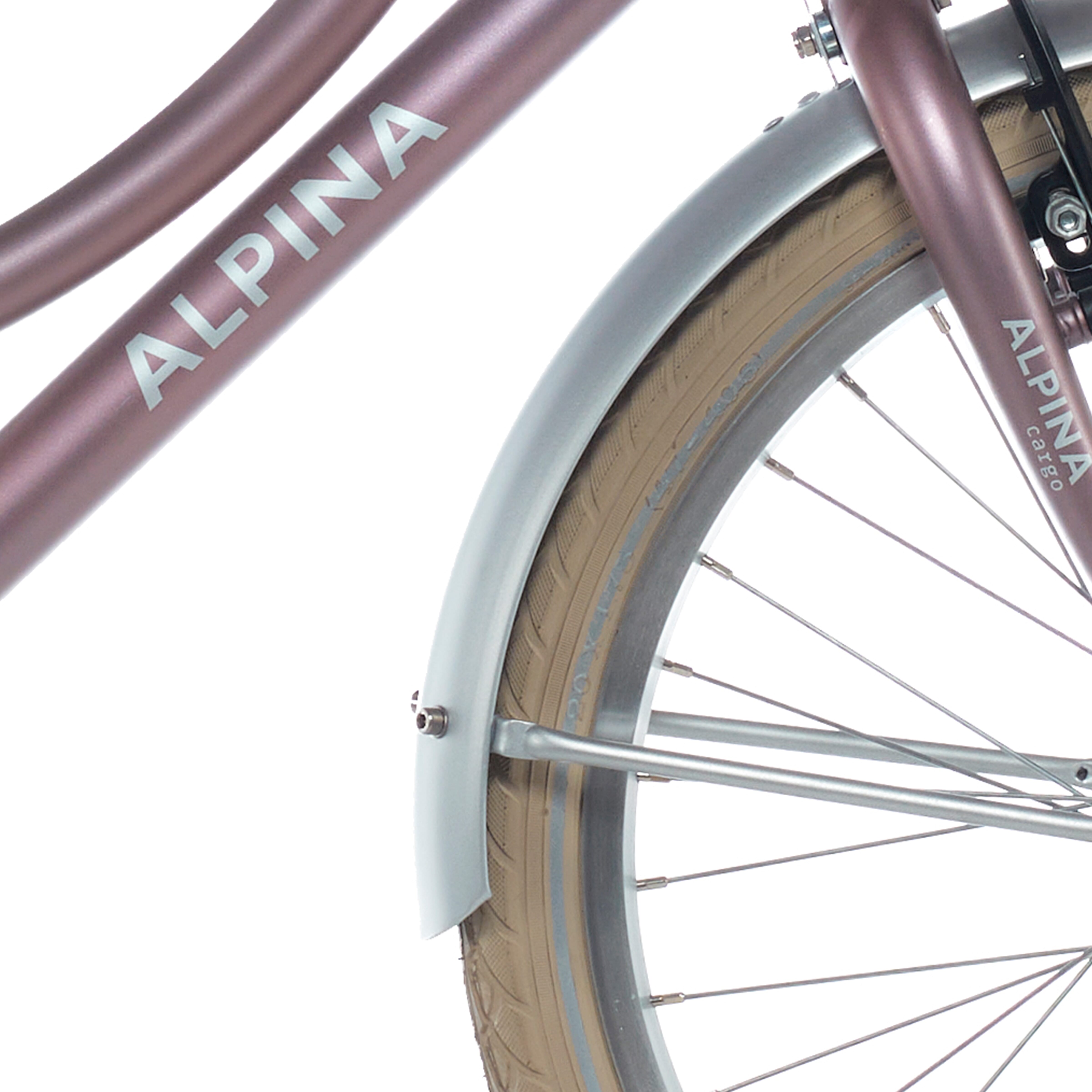 Alpina spatbord set + stang 22 cargo silver matt afbeelding