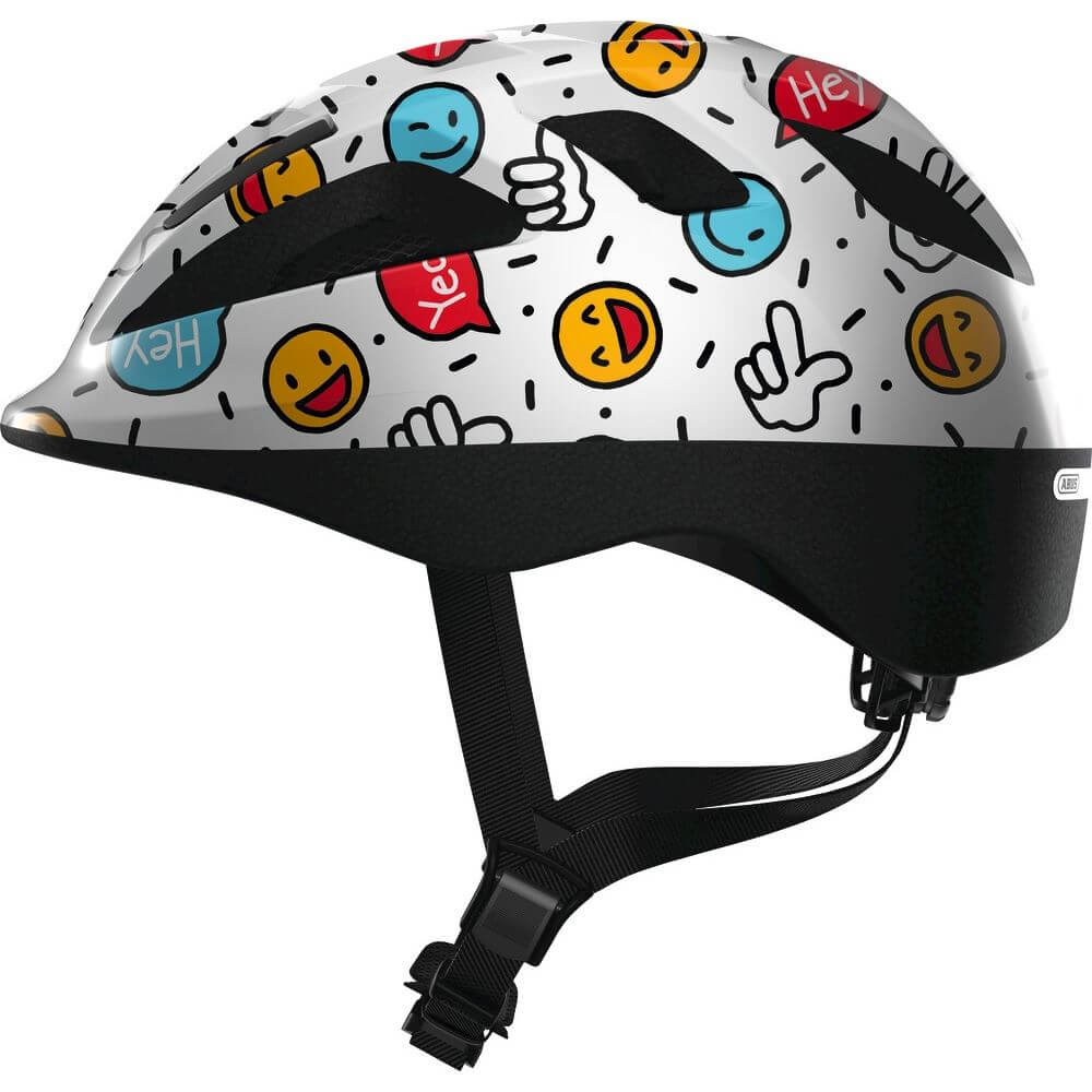 Abus helm smooty 2.0 wit smiley s 45-50 cm afbeelding