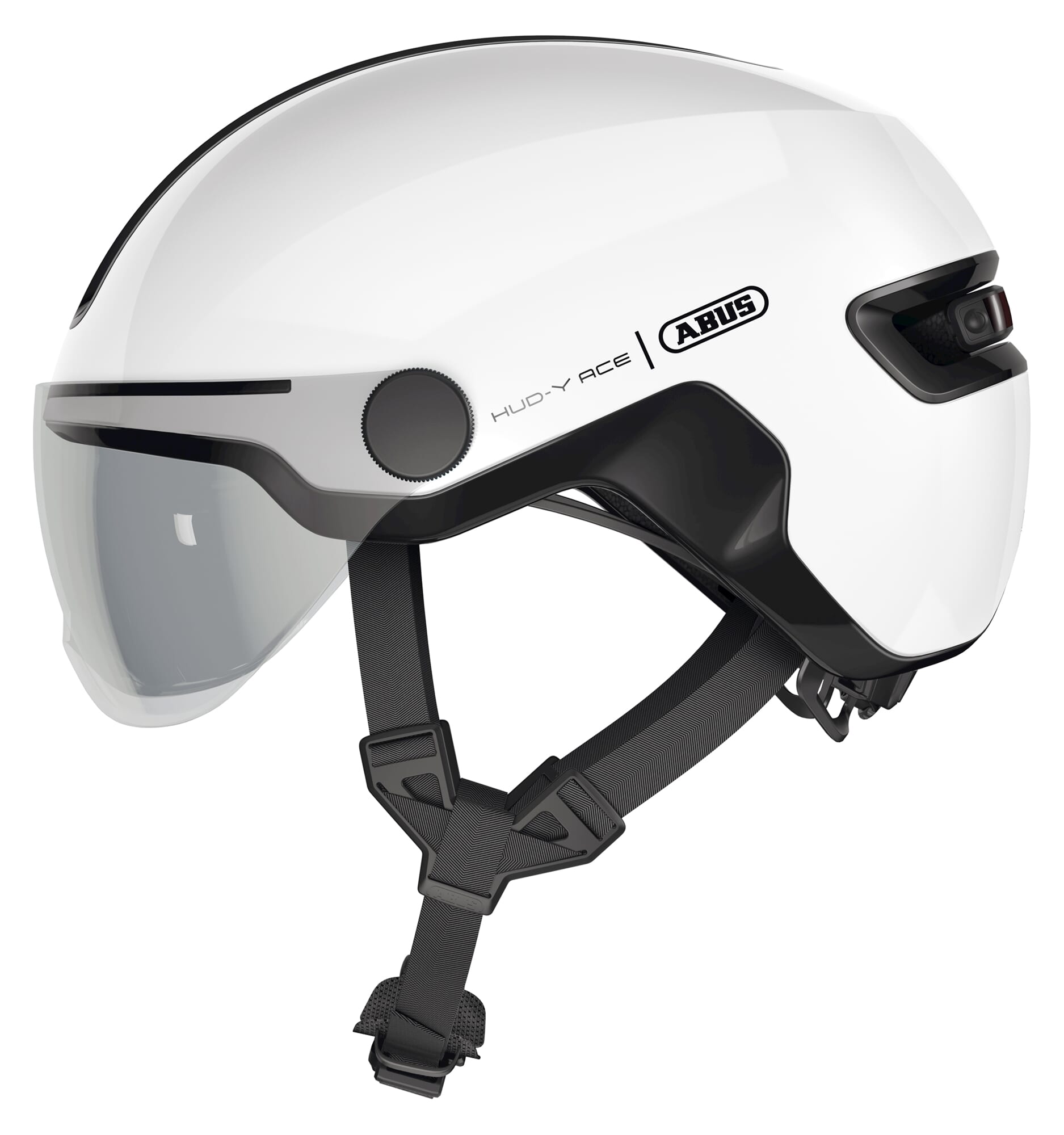 Abus helm hud-y ace shiny white m 54-58cm afbeelding