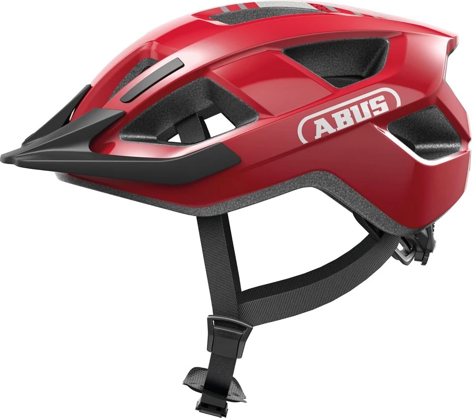 Abus helm aduro 3.0 led blaze red m 52-58cm afbeelding