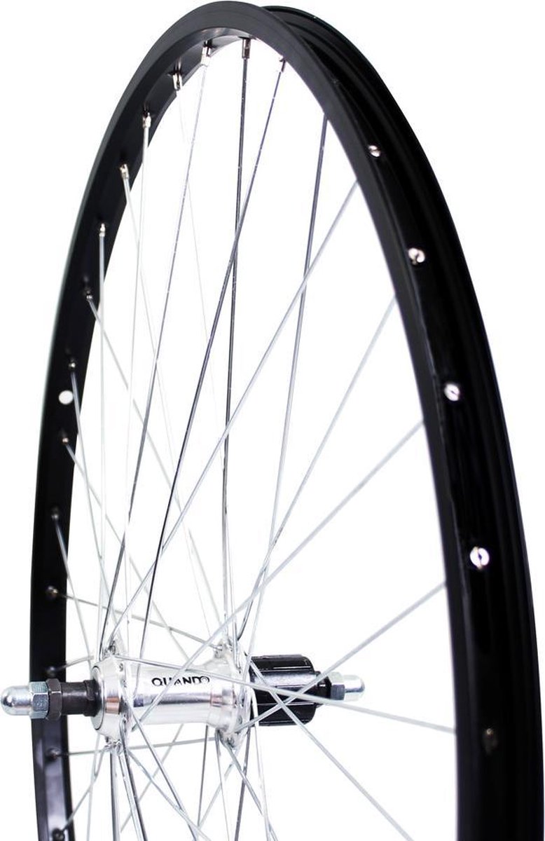 Roland achterwiel 28 vast cass 7v alu as26 zwart zink spk afbeelding