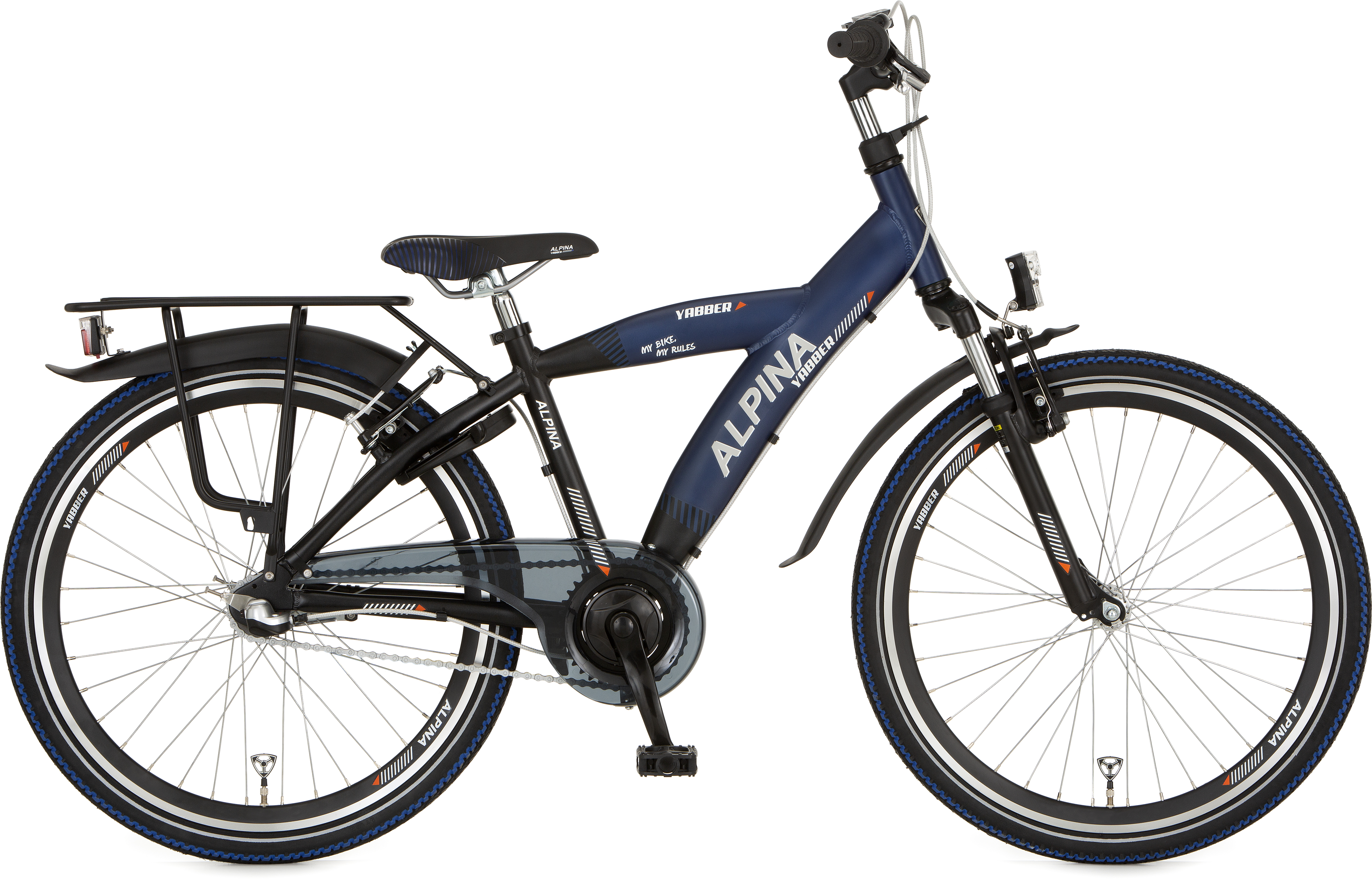 Alpina yabber j26 jet black metallic matt - sporty blue ma. afbeelding