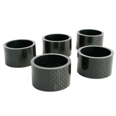 Hzb spacers 28.6 mm 1-1/8 inch oversized 20 mm carbon 5 stuks 6500033 afbeelding