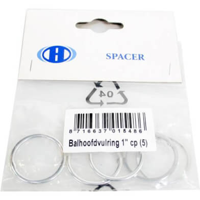 Hzb balhoofdvulring 1 inch / 22.2 mm chroom 5 stuks 6500060 afbeelding