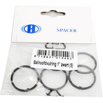 Hzb balhoofdvulring 1 inch / 22.2 mm zwart 5 stuks 6500061 afbeelding