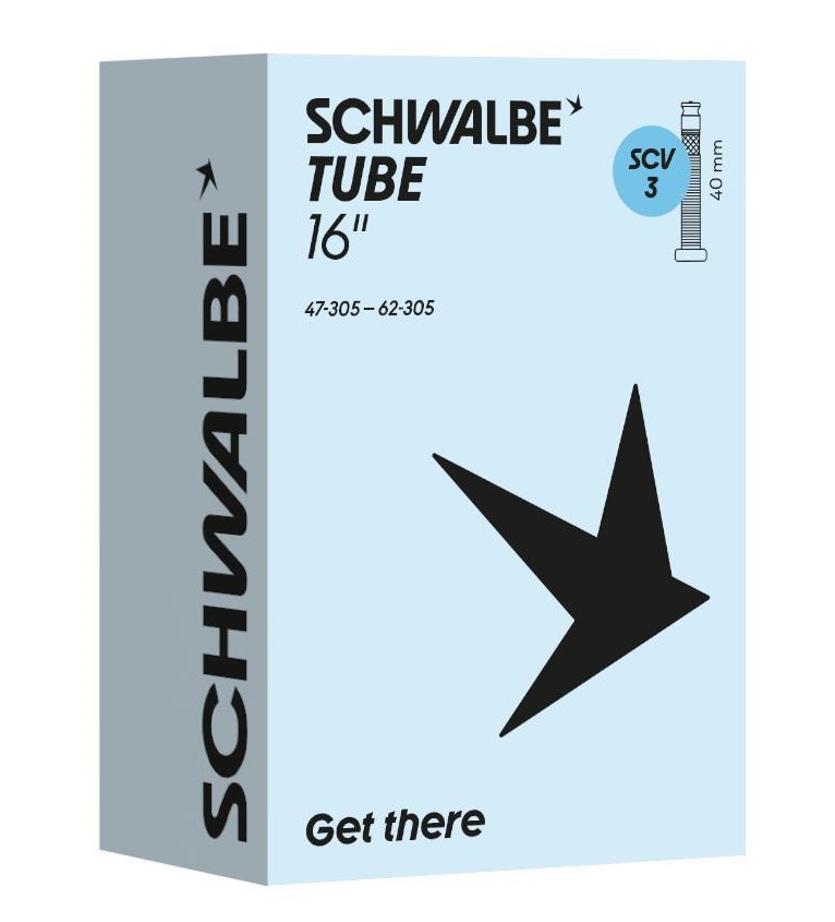Schwalbe binnenband scv3 16 inch 47/62-305 clik valve 40mm afbeelding