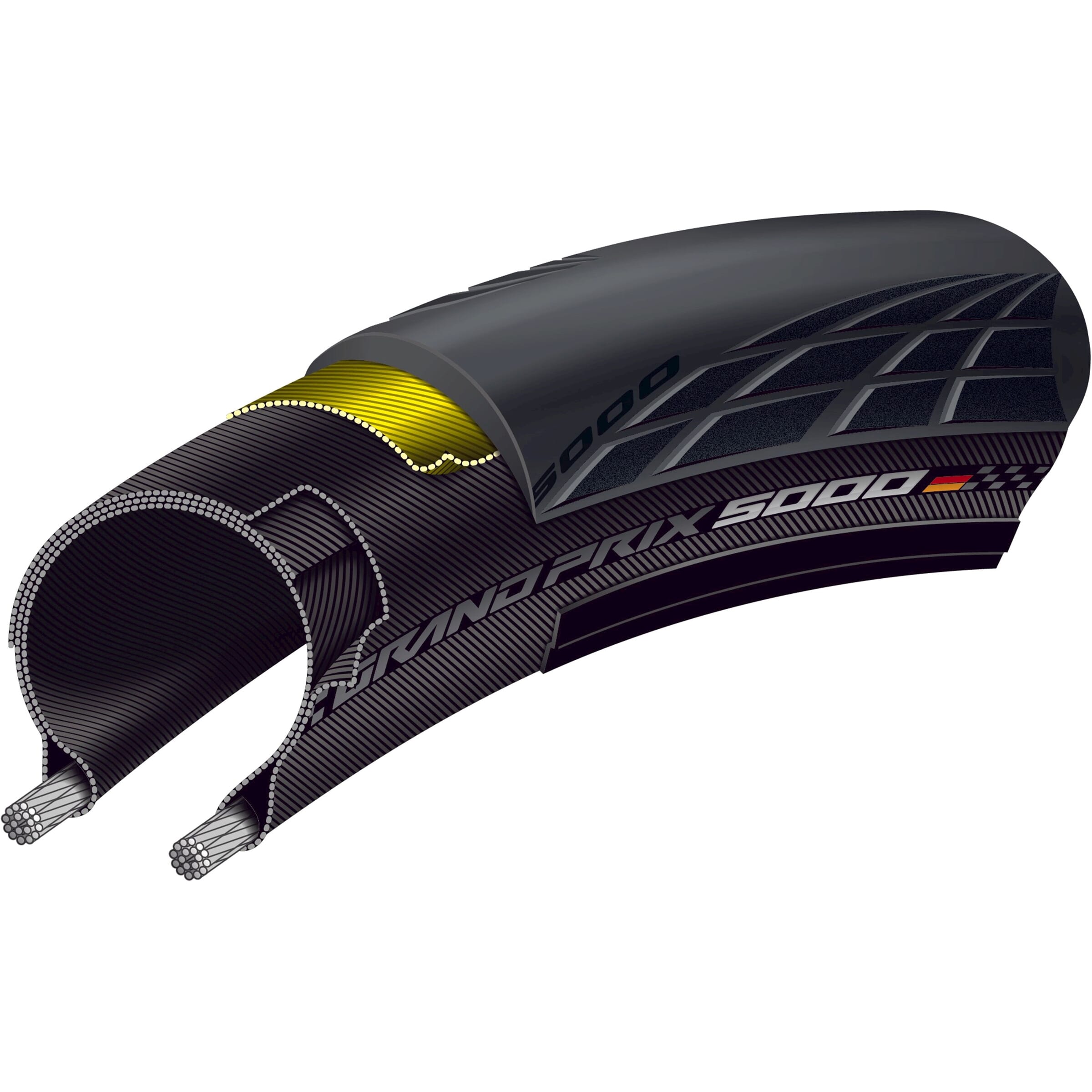 Continental buitenband (30-622) 700-30c grand prix 5000 zwart vouwband