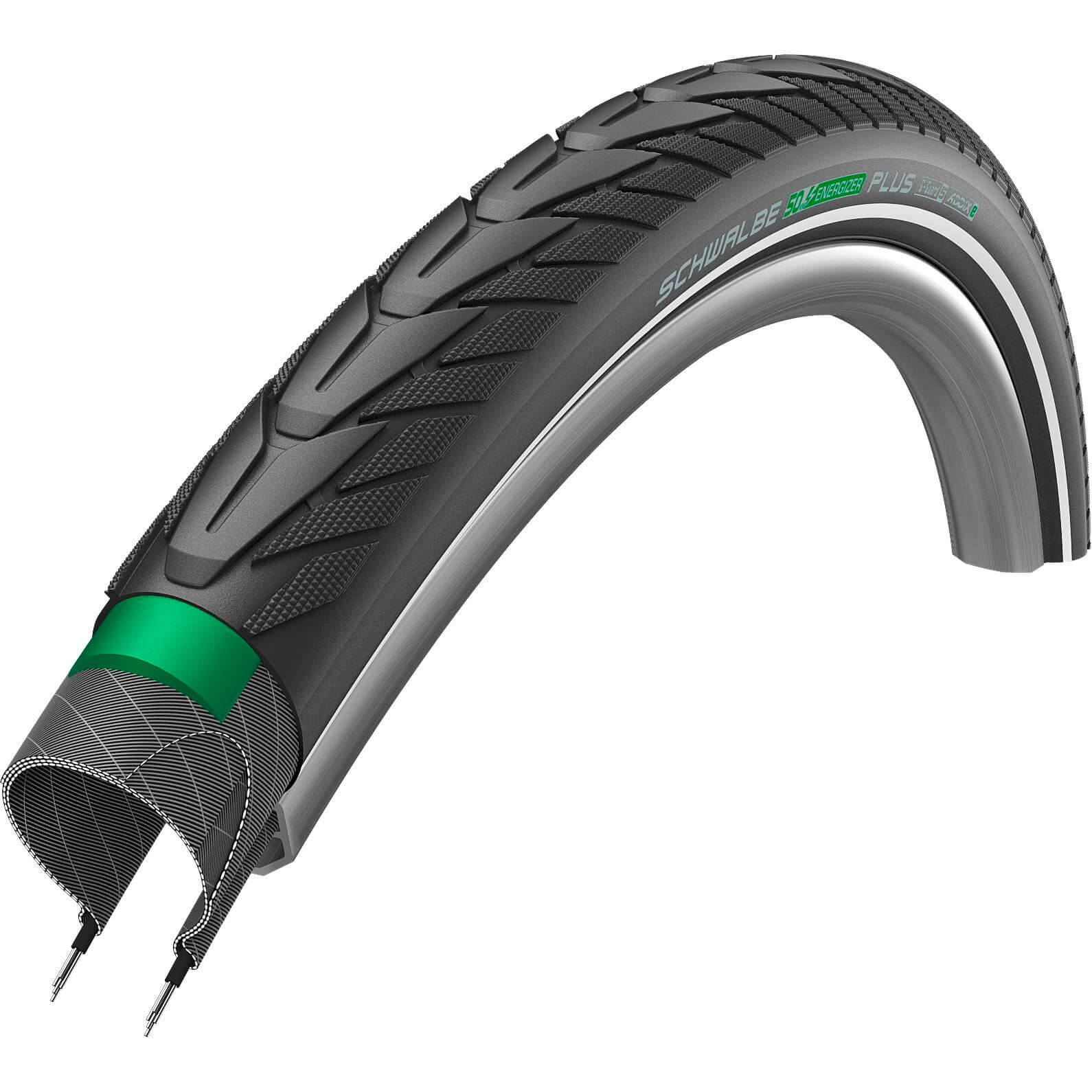 Schwalbe 25x buitenband energizer plus 28 x 1.50 zw refl afbeelding