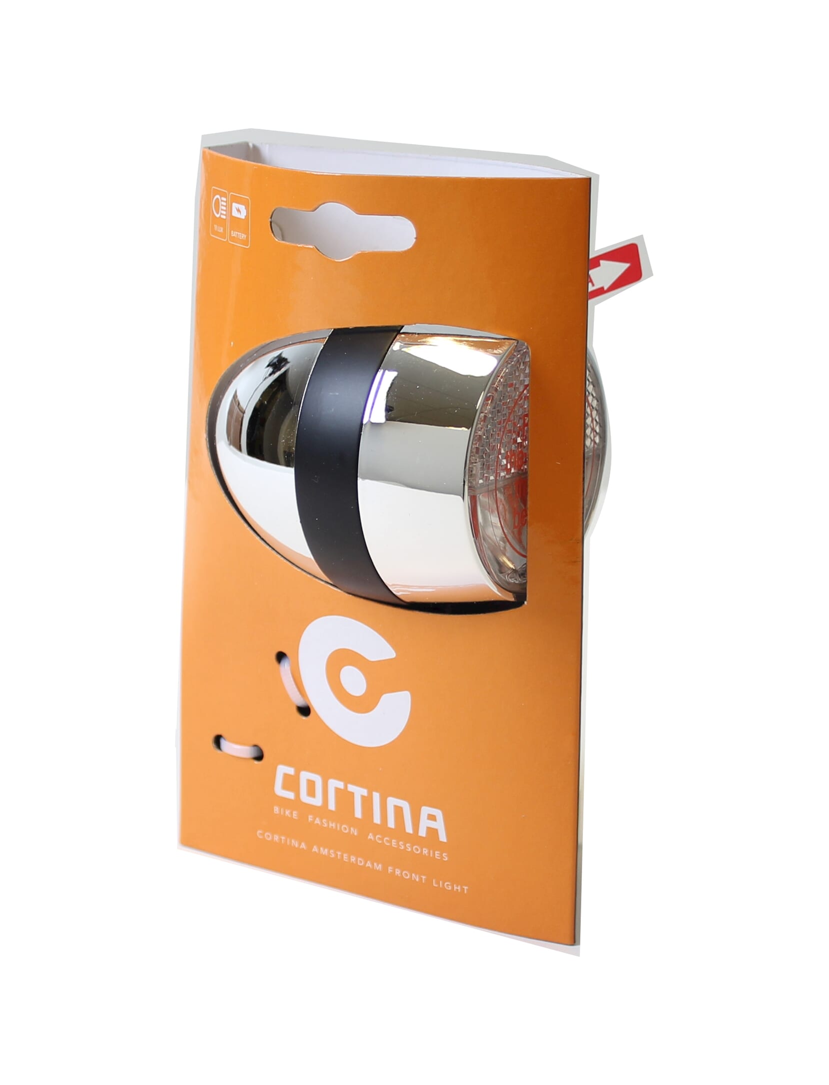 Cortina koplamp amsterdam batterij chroom zwart afbeelding