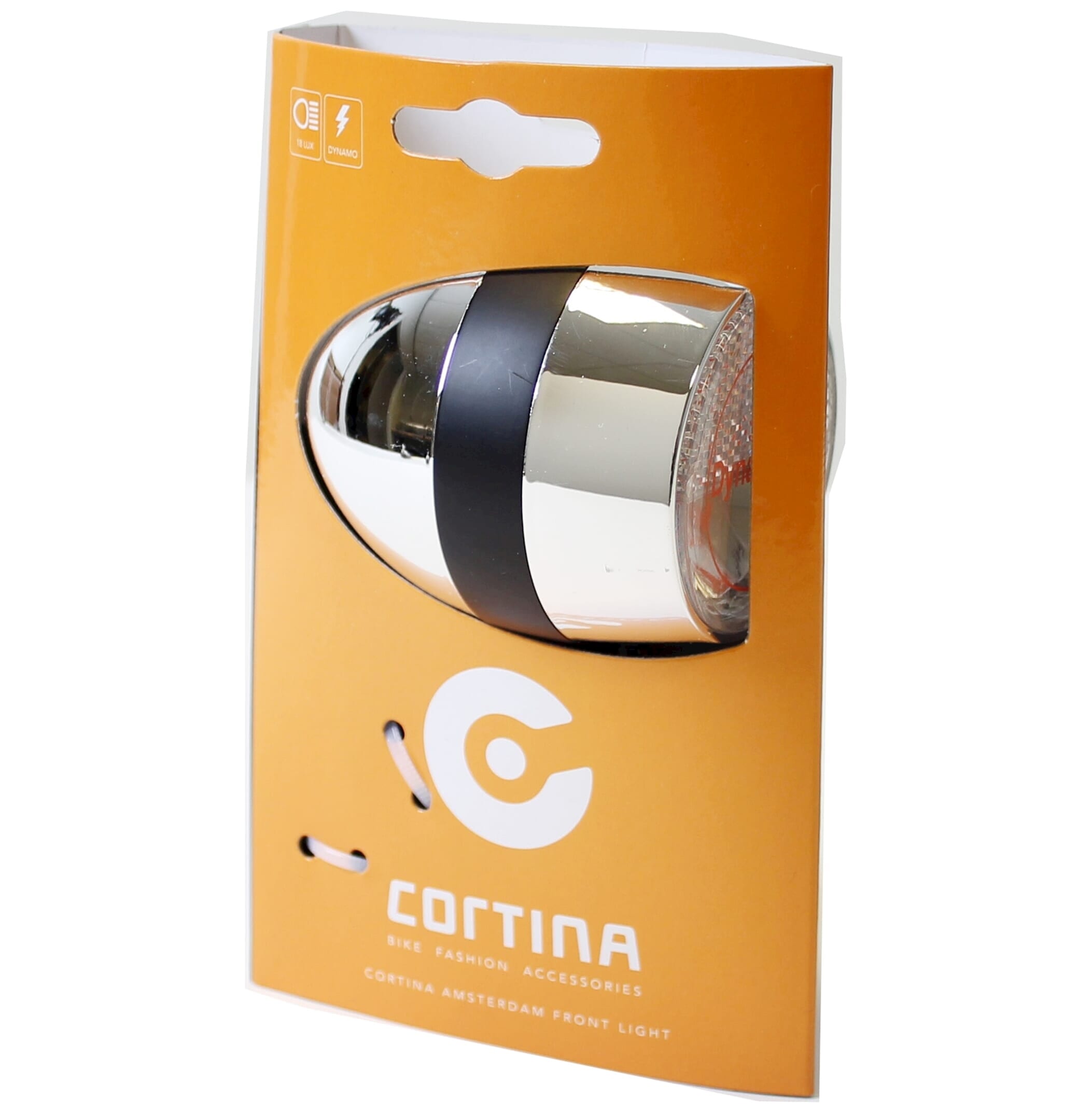 Cortina koplamp amsterdam dynamo chroom zwart afbeelding