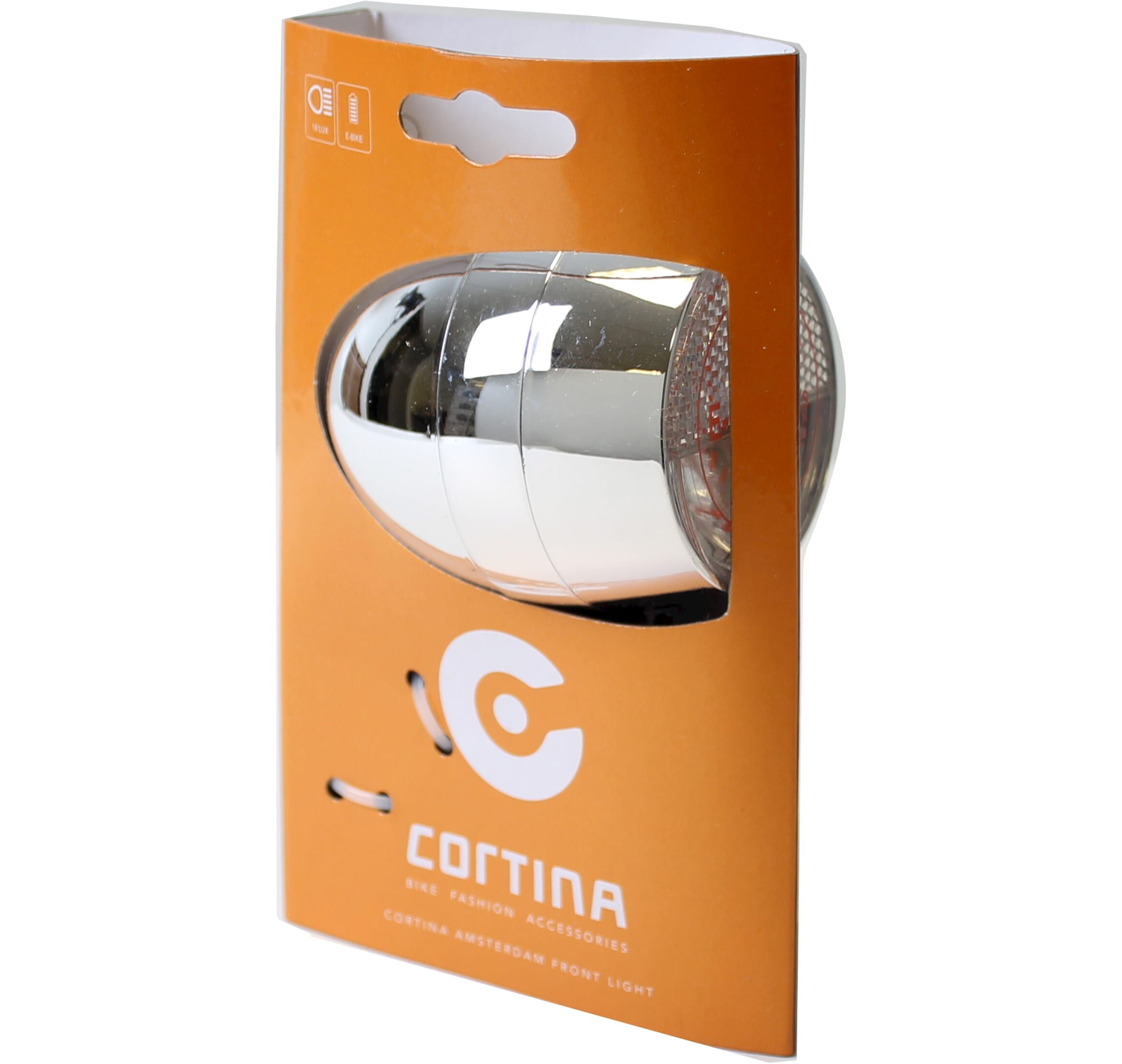 Cortina koplamp amsterdam e-bike chroom afbeelding