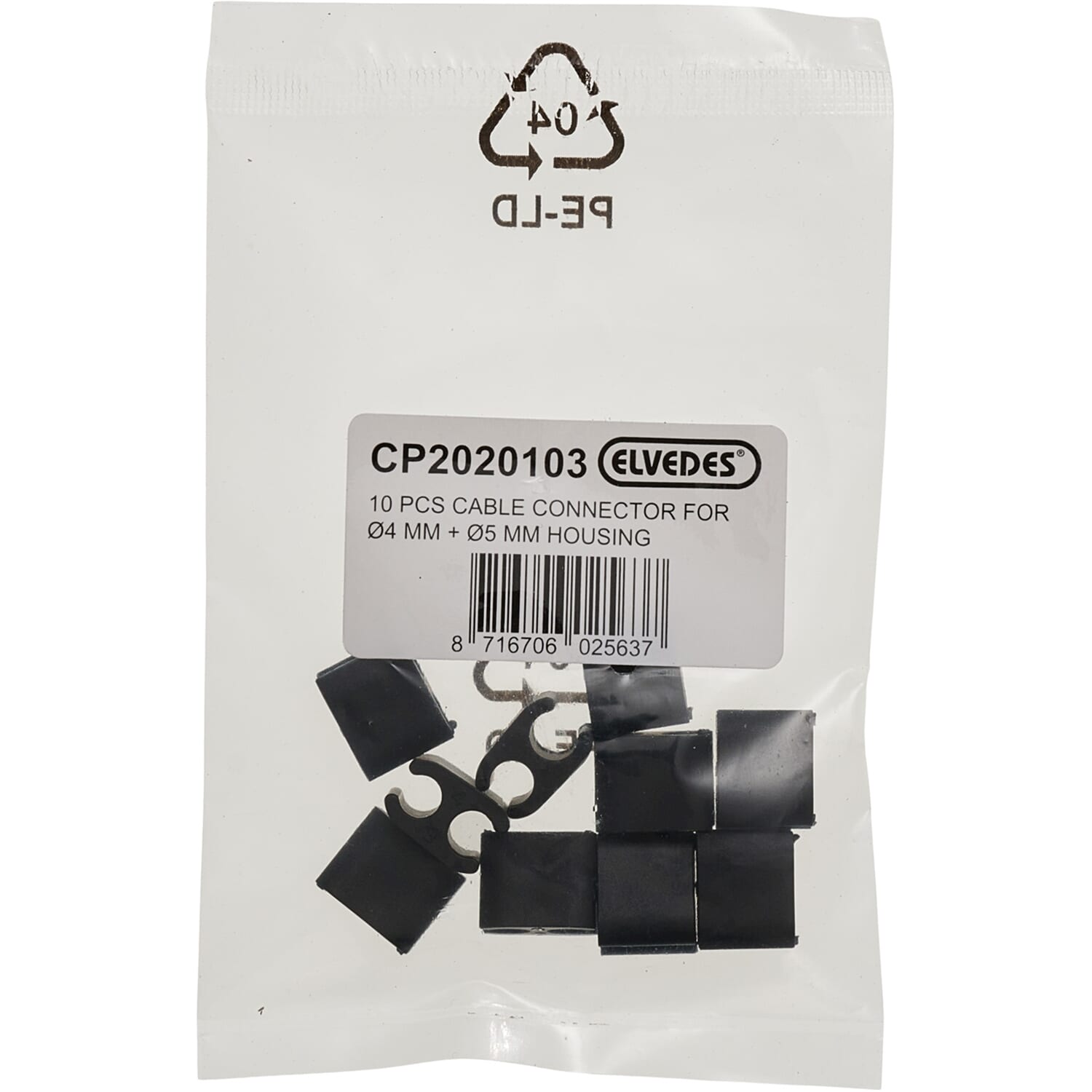 Elvedes kabelclips duo zwart 4,1+5mm plastic(p/10)cp2020103 afbeelding