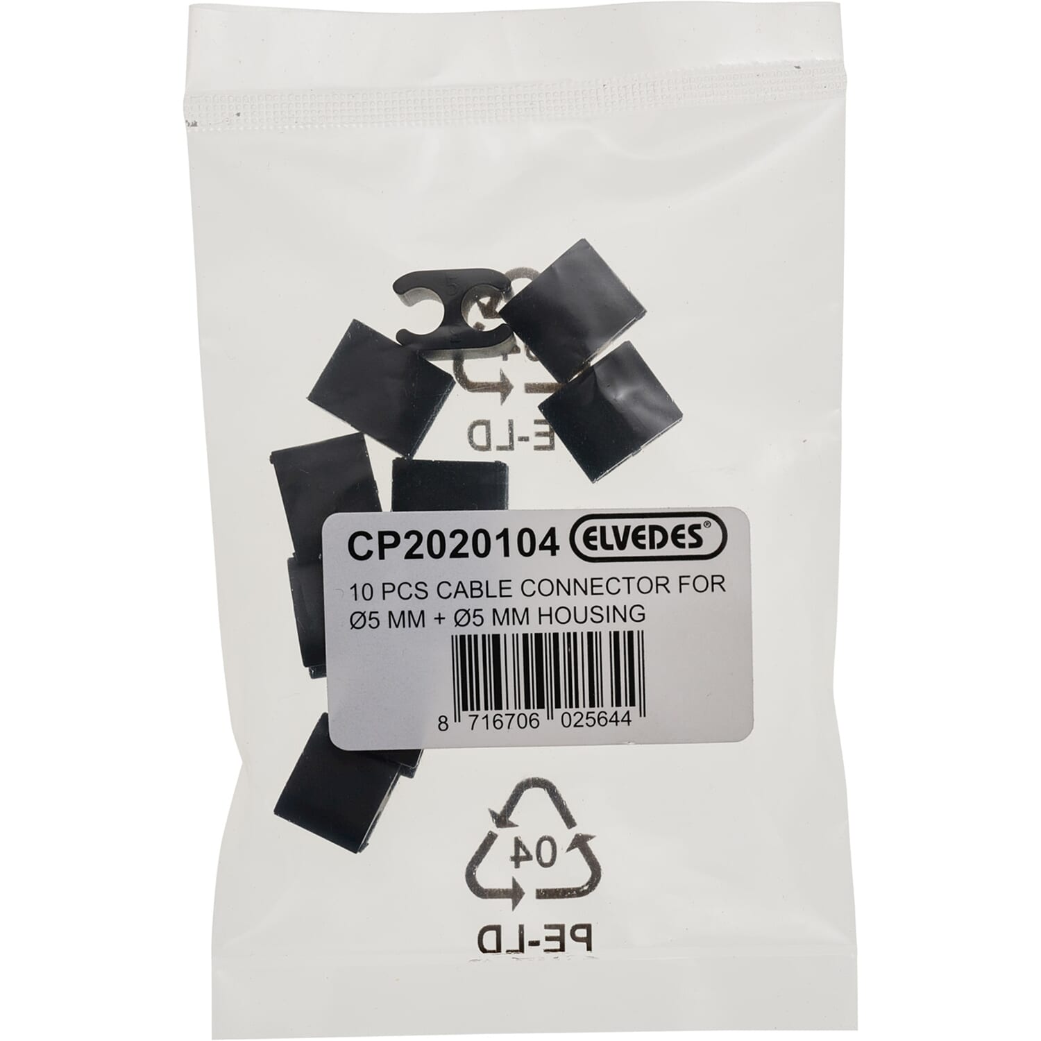 Elvedes kabelclips duo zwart 5+5mm plastic (p/10) cp2020104