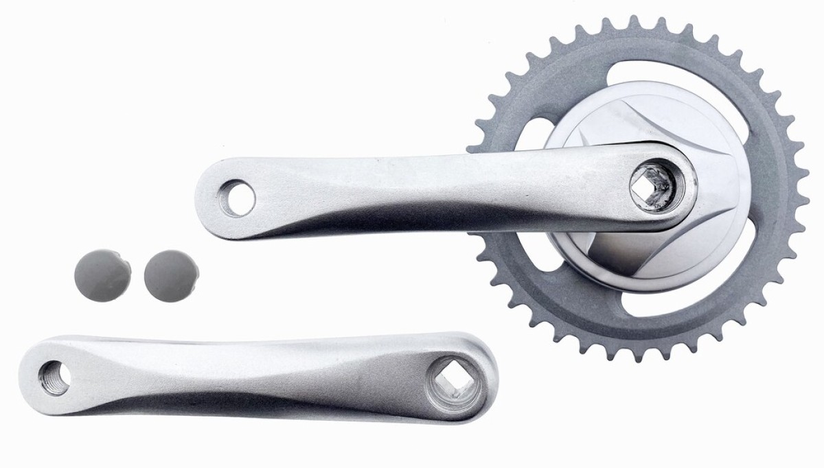 Vinty crankstel 38t ?" 170mm jis alu zilver afbeelding