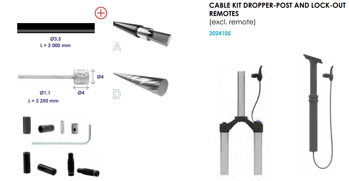 Elvedes Kabelset voor dropper zadelpen / remote lock-out (exclusief remote)