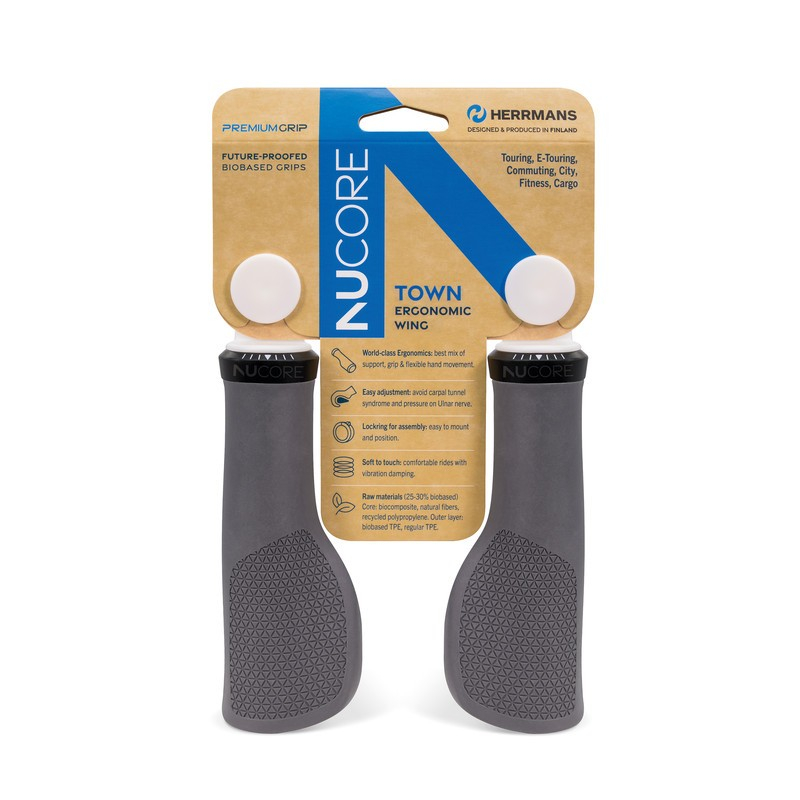 Herrmans handvatten nucore grip town peak 130mm grijs afbeelding