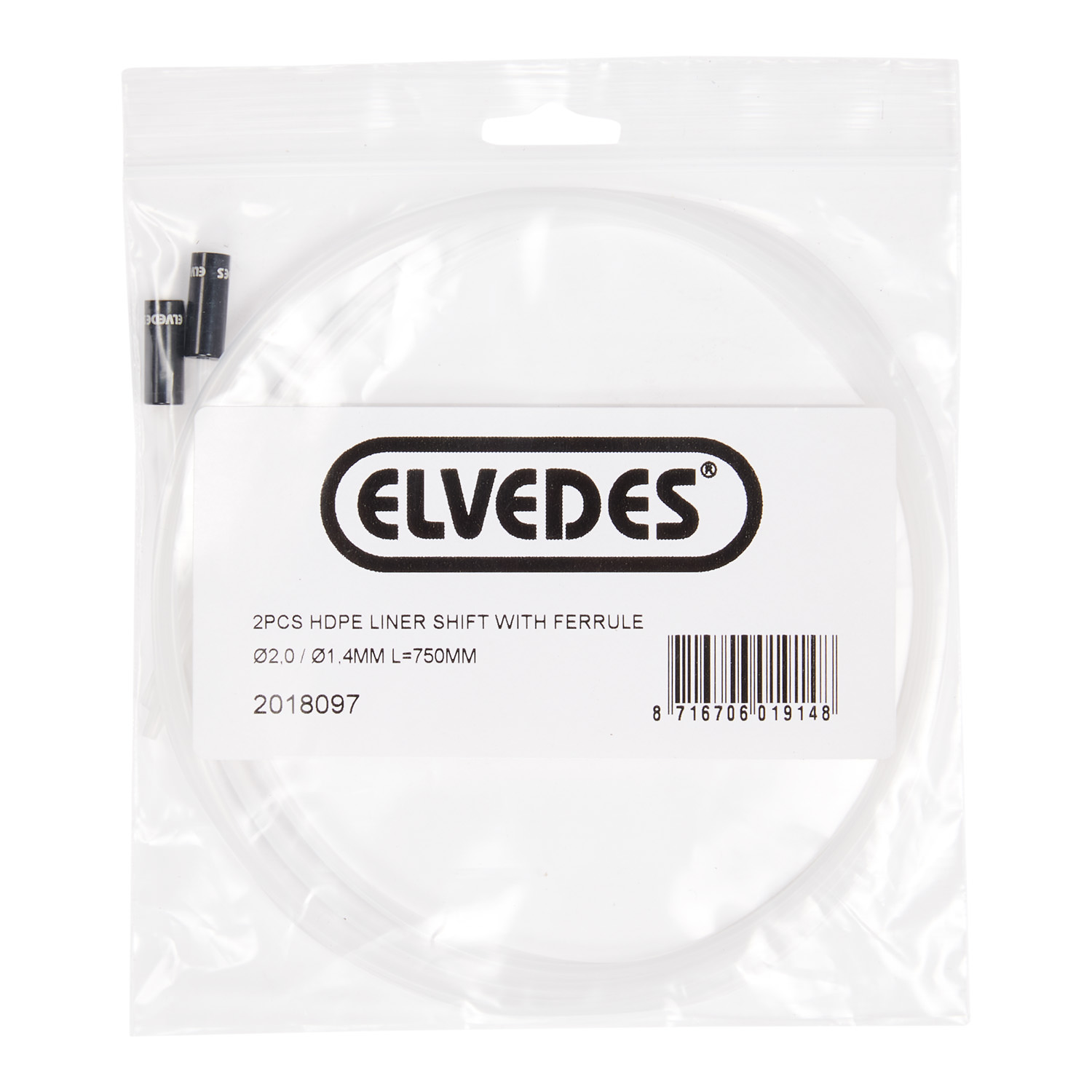 Elvedes liner schak 2/1,4mm(2) 750mm hdpe+hoedje 2018097 afbeelding