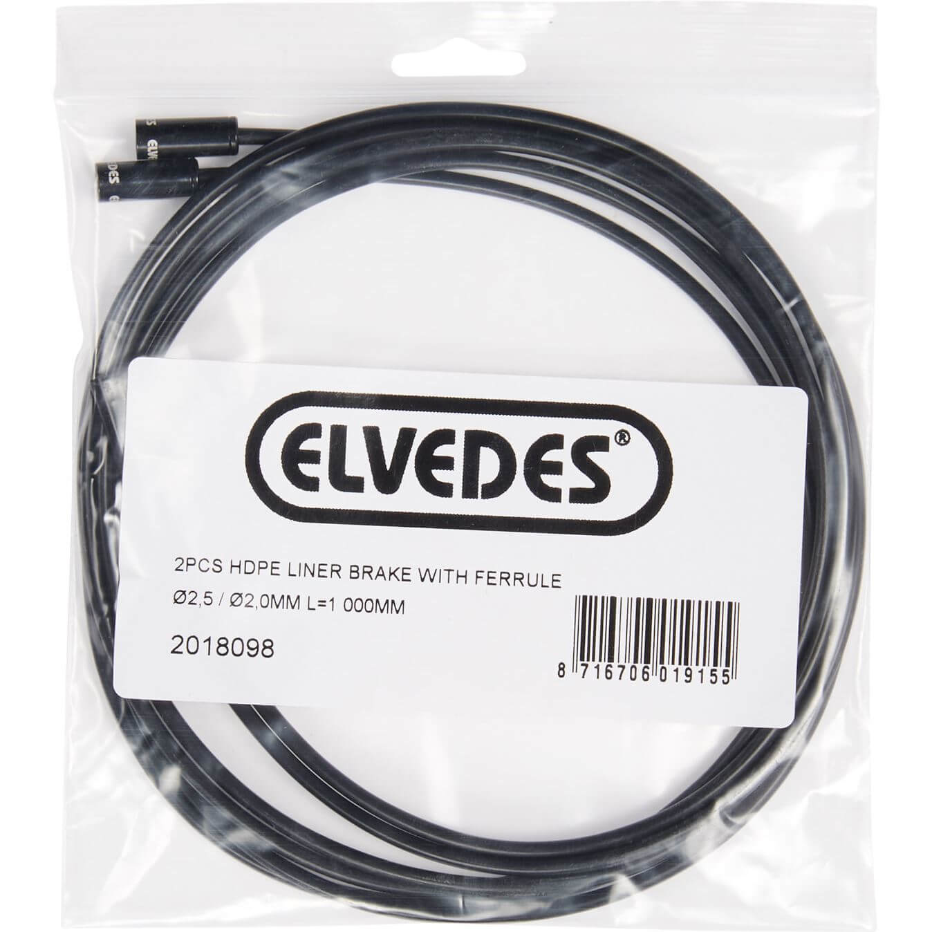 Elvedes liner rem 2,5/2mm (2) 1000mm hdpe+hoedje 2018098 afbeelding