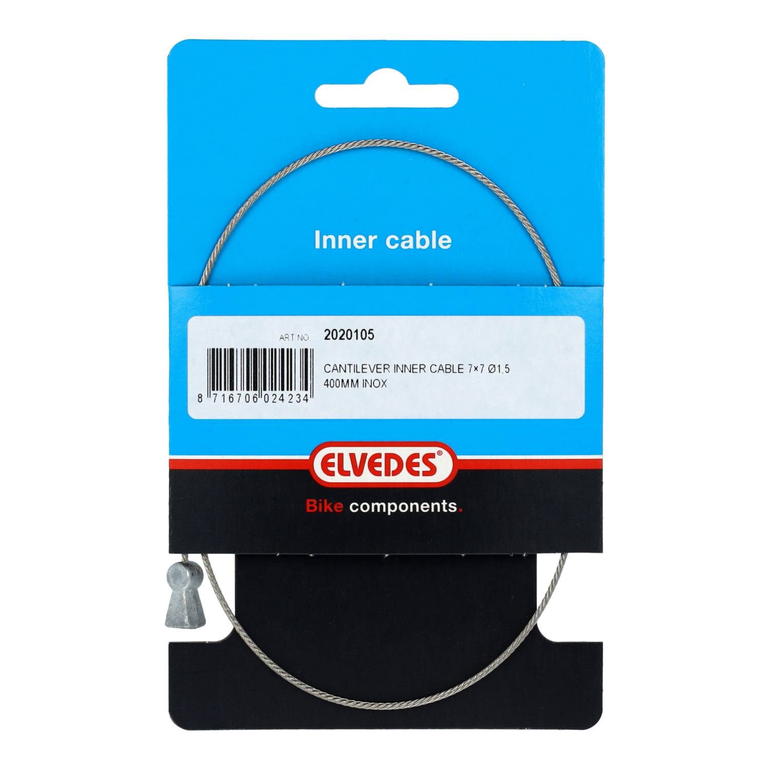 Elvedes rem binnenkabel cantilever ø1,5mm 400mm staal afbeelding
