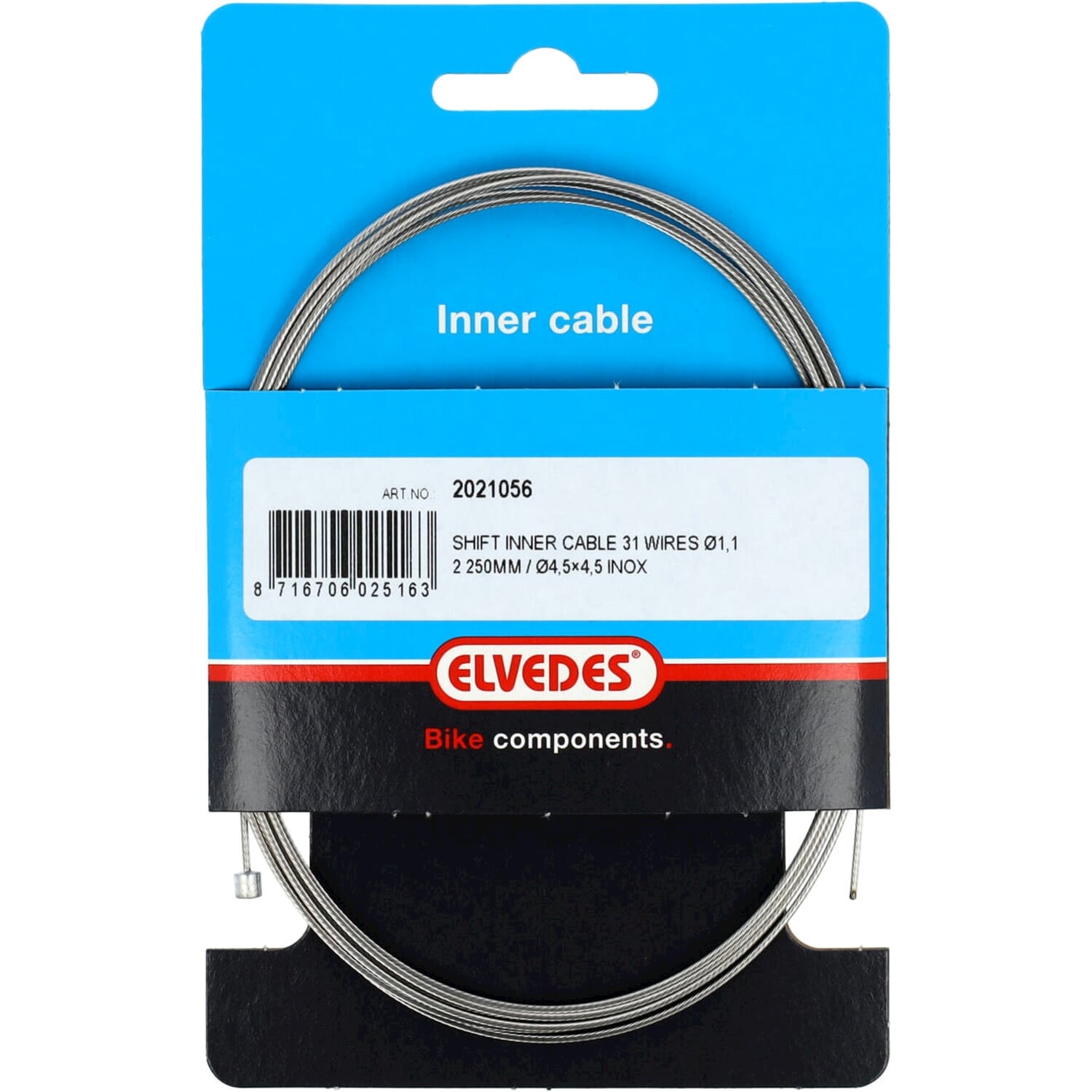 Elvedes schakelbinnenk 2250mm rvs slick n-nippel 2021056 afbeelding