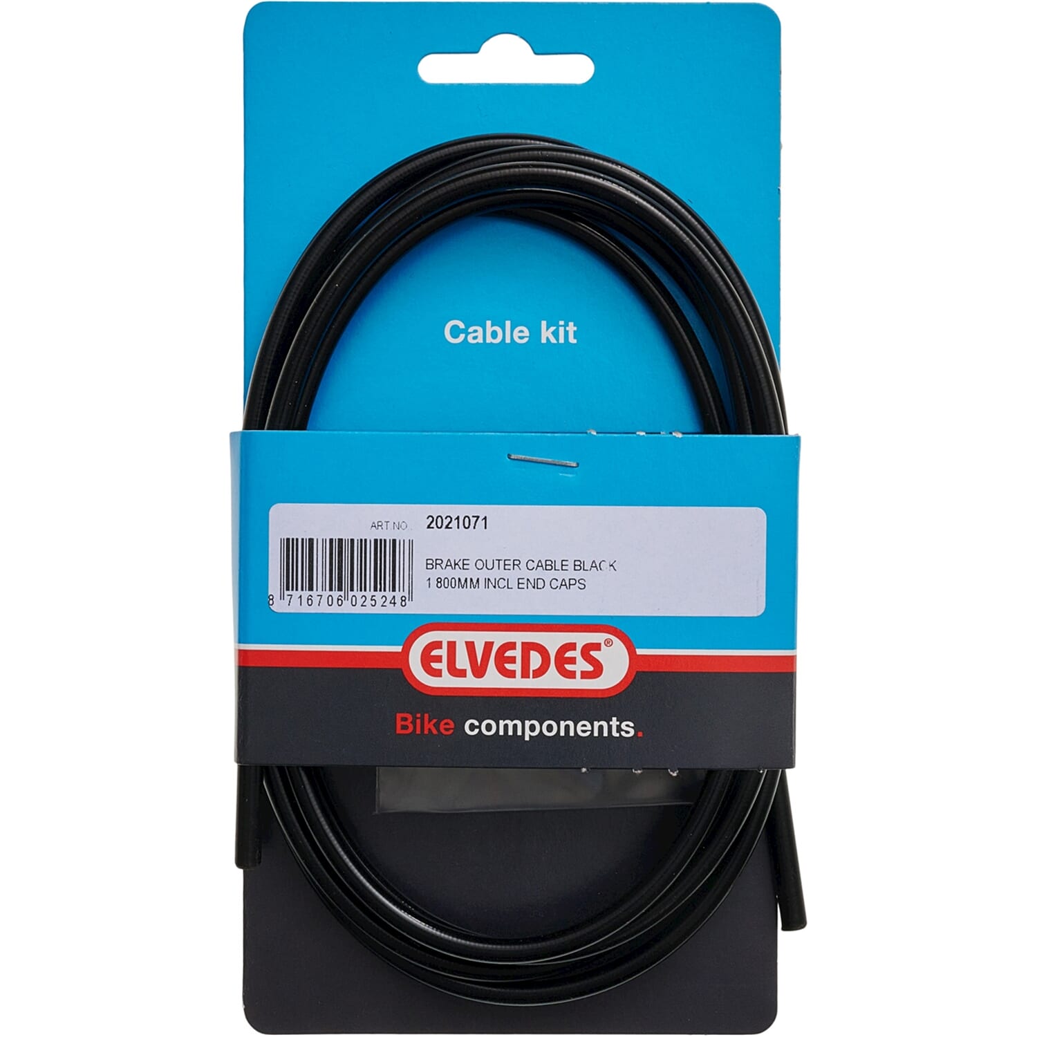 Elvedes rem buitenkabel 1,8m zwart +2 ferrules 2021071 afbeelding