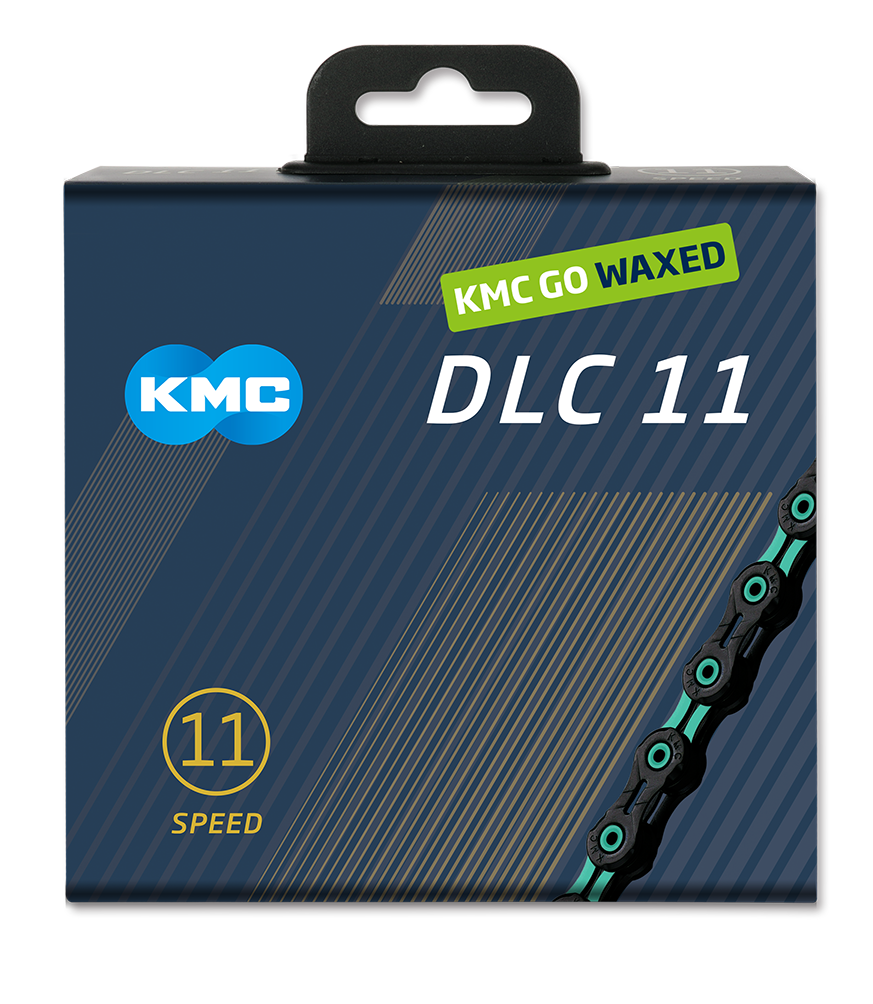 KMC ketting dlc11 black/celeste 118s waxed afbeelding