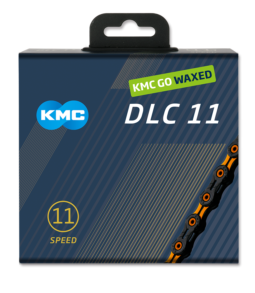 KMC ketting dlc11 black/orange 118s waxed afbeelding