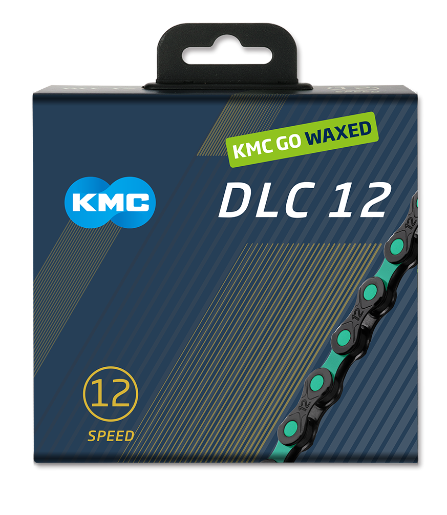 KMC ketting dlc12 black/celeste 126s waxed afbeelding