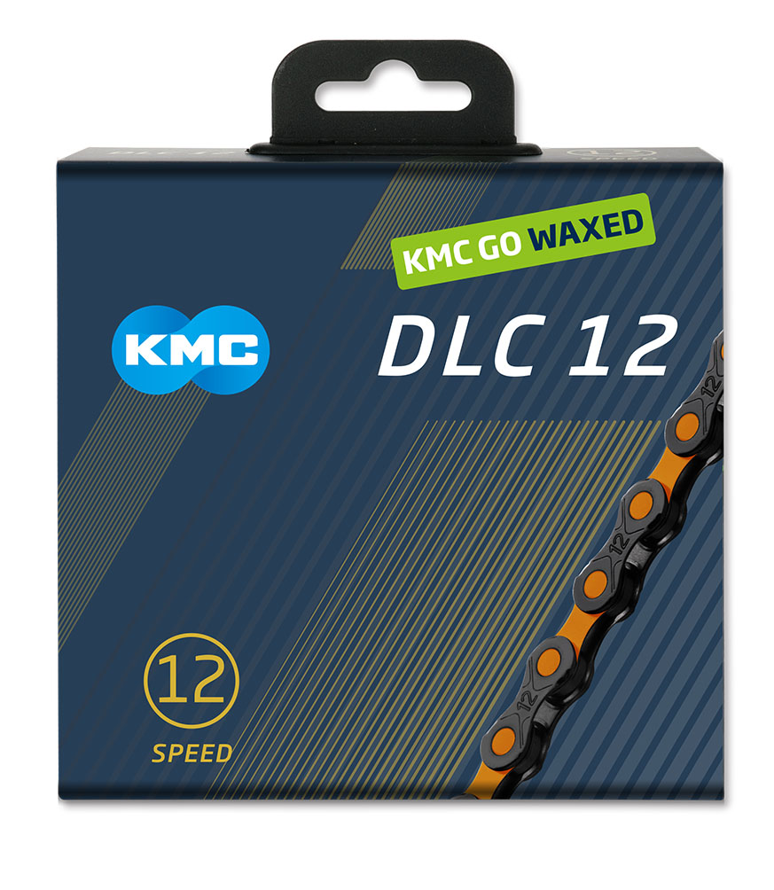KMC ketting dlc12 black/orange 126s waxed afbeelding