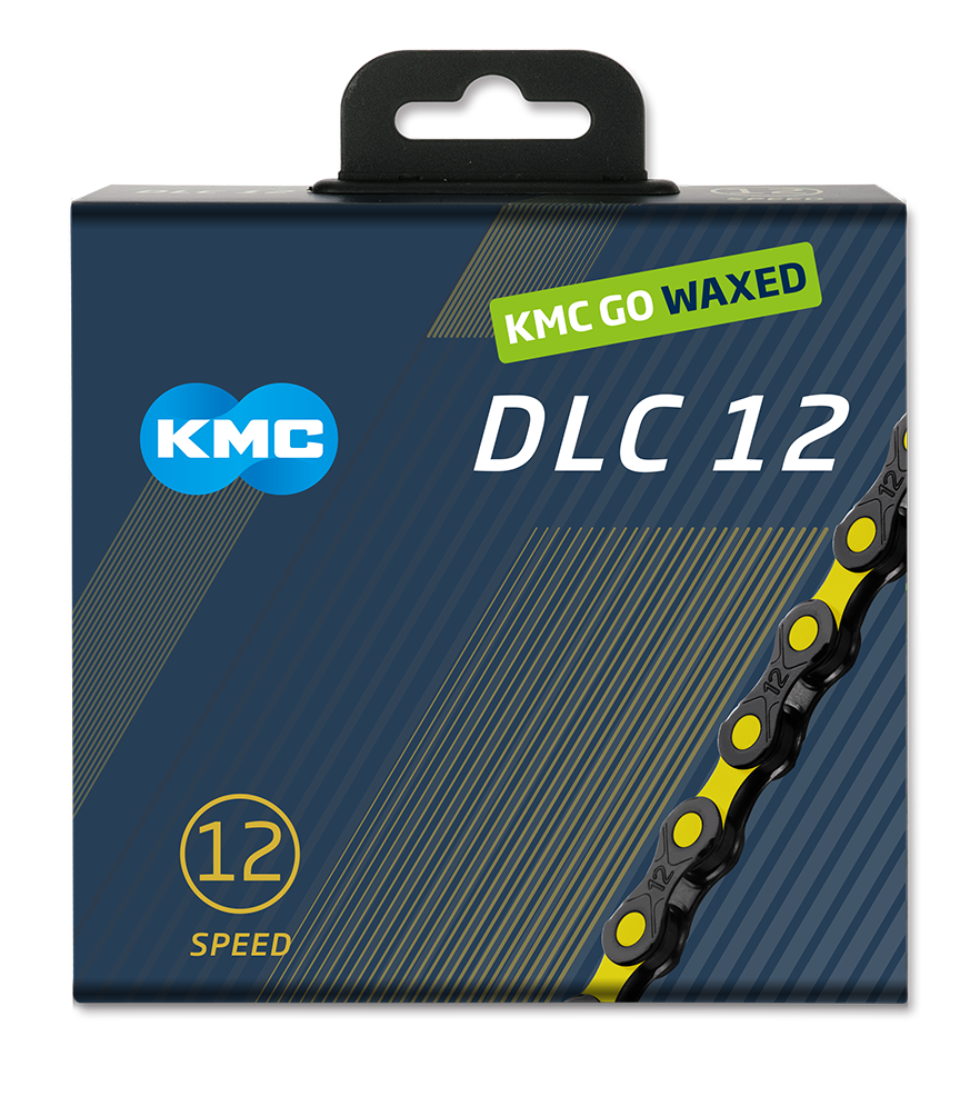 KMC ketting dlc12 black/yellow 126s waxed afbeelding