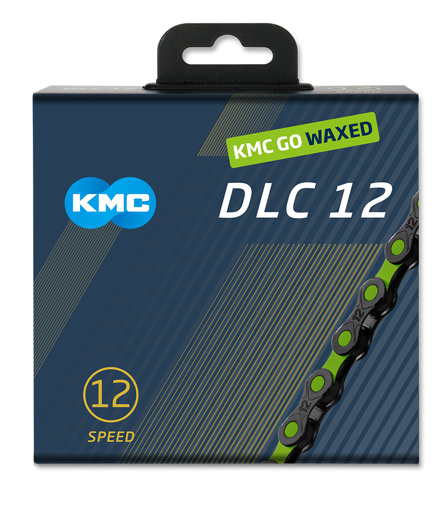 KMC ketting dlc12 black/green 126s waxed afbeelding