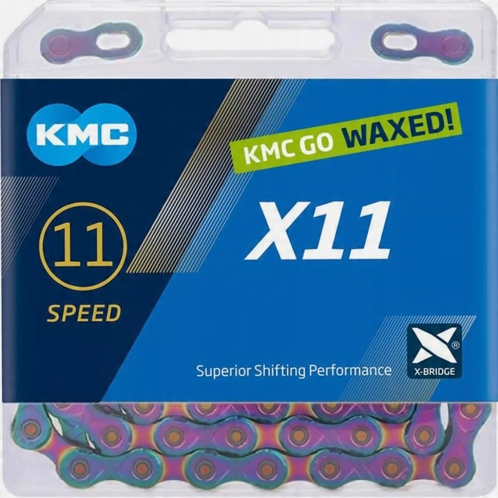 KMC ketting x11 aurora blauw 118s waxed afbeelding