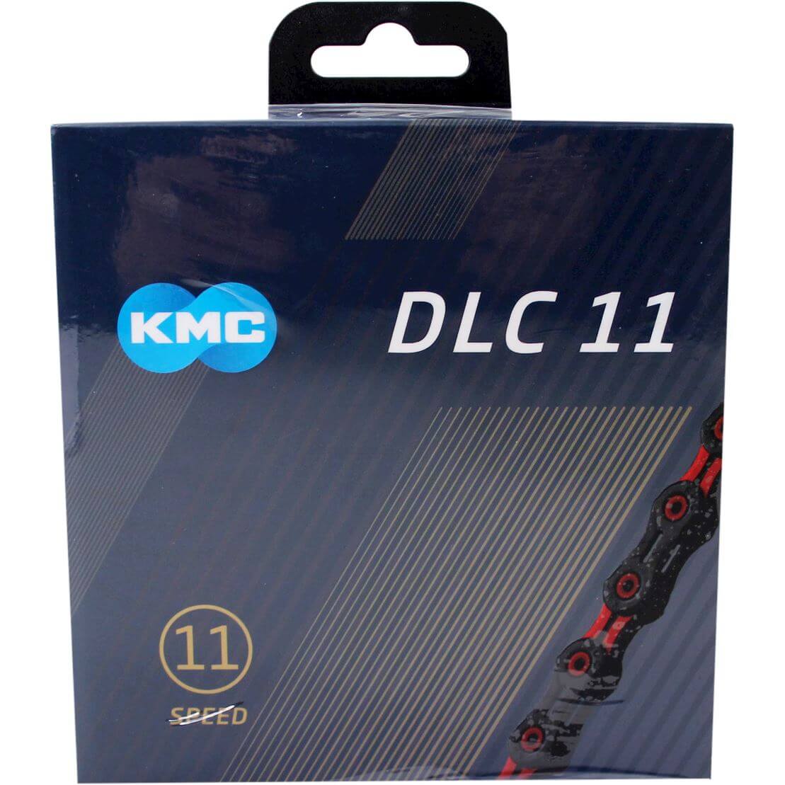 KMC fietsketting dlc 11 118 schakels - rood/zwart afbeelding