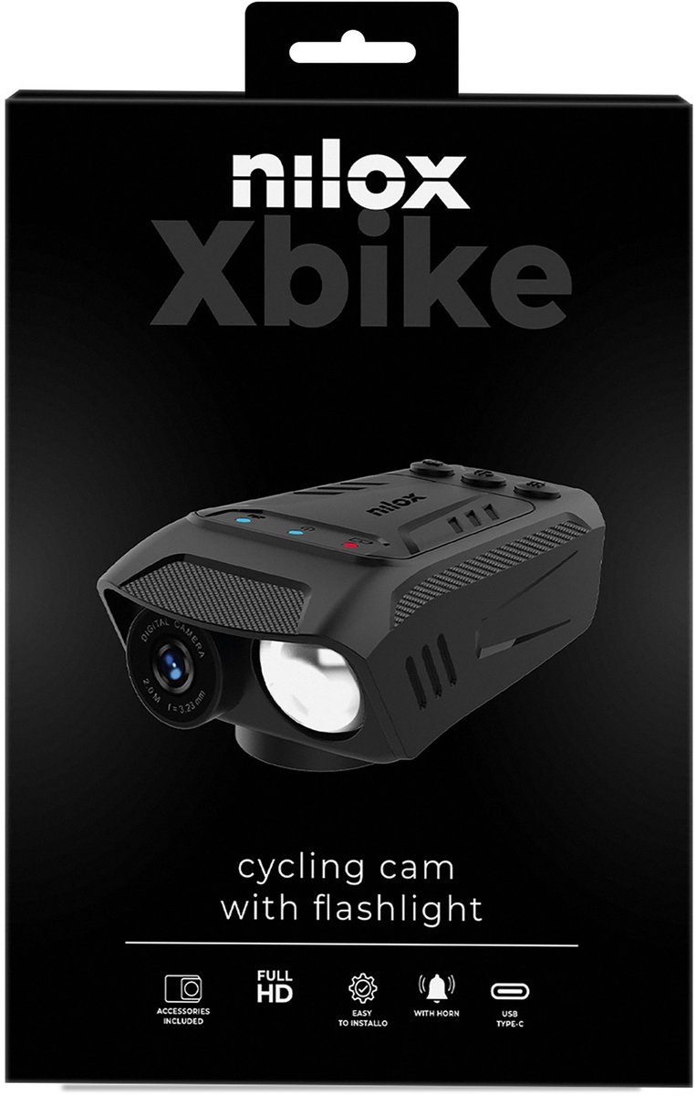 Nilox 3in1 fietscamera - verlichting - claxon