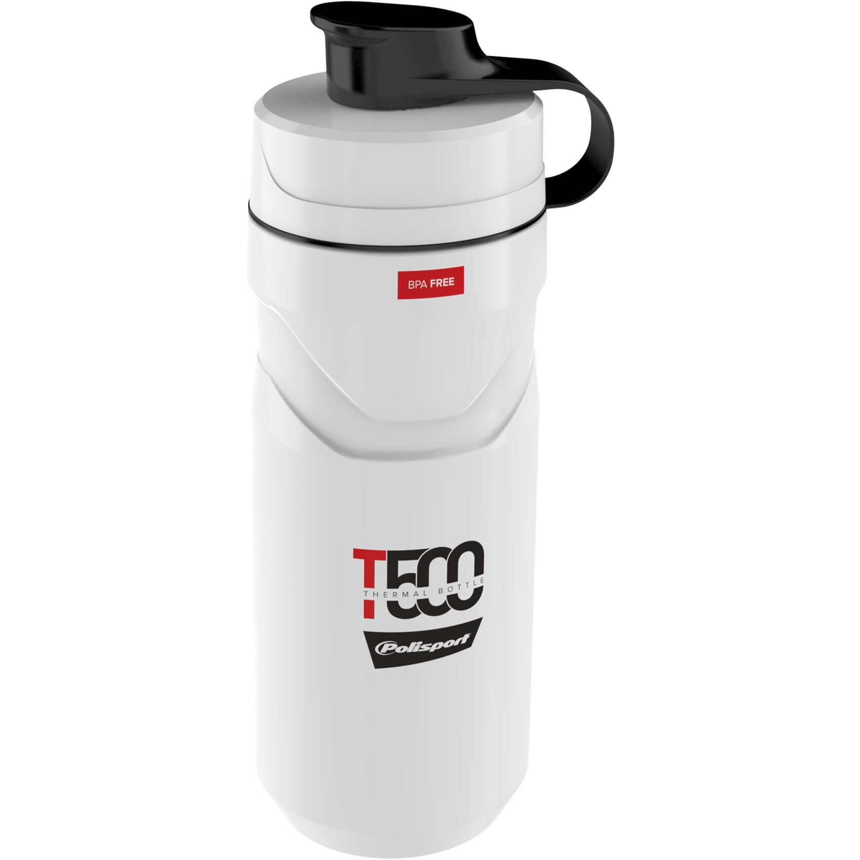 Polisport bidon thermal t500 500ml white-red afbeelding
