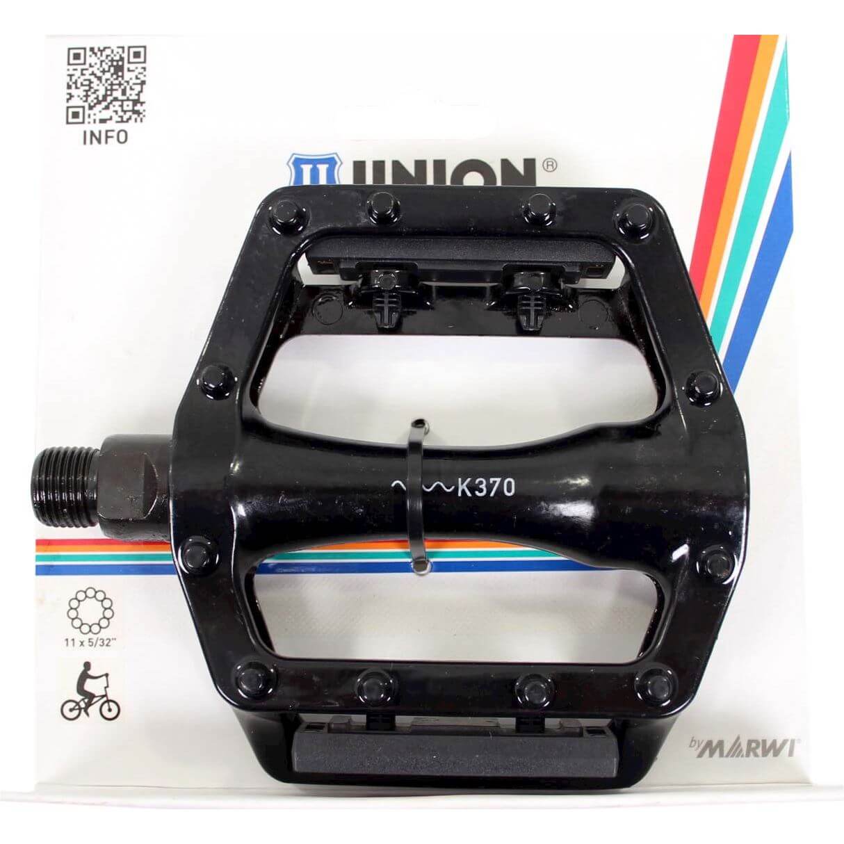 Union pedalen 102 bmx 9/16 zwart op kaart afbeelding