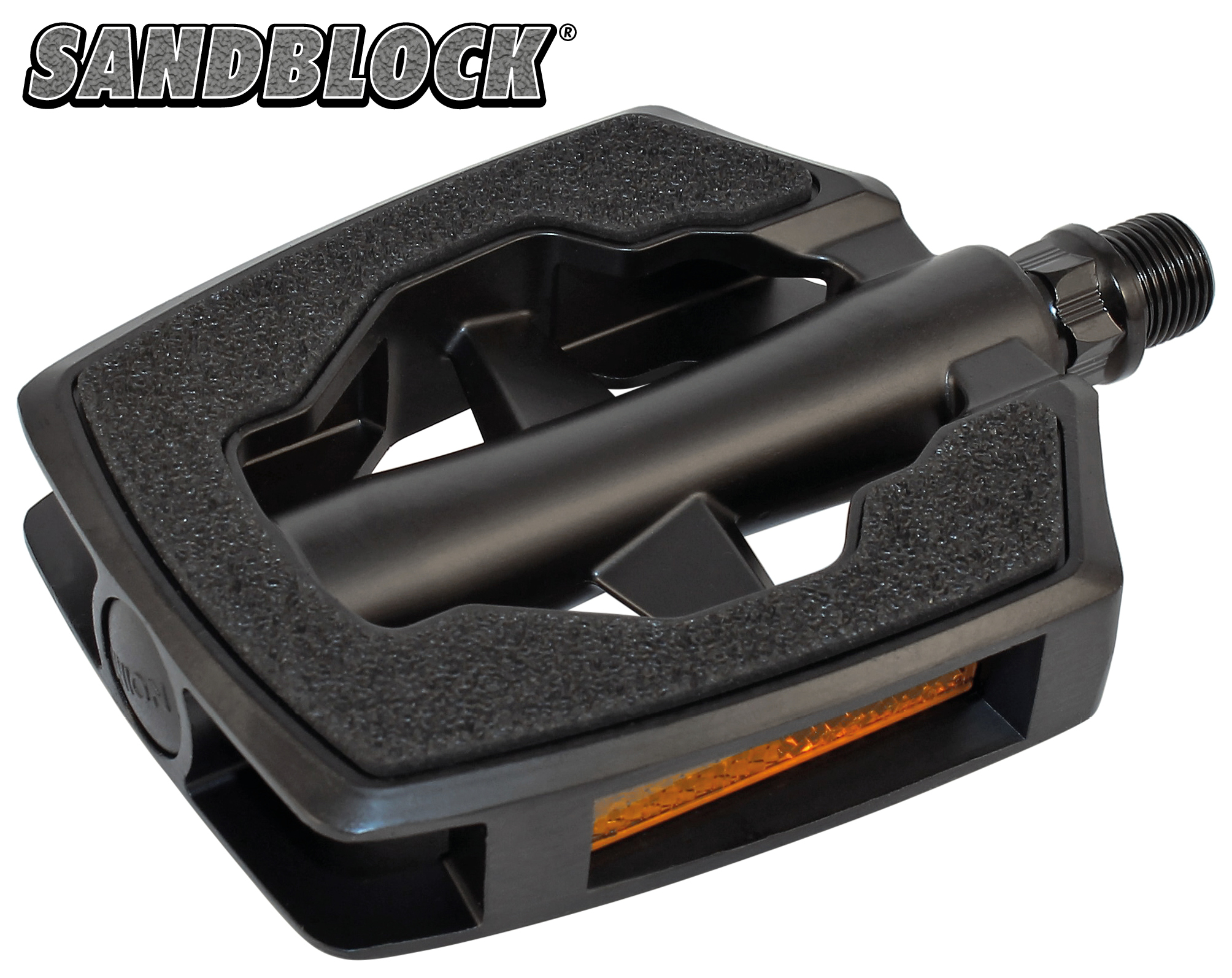 Union pedaal sp-2890 matzwart/zwart sandblock, op kaart. afbeelding