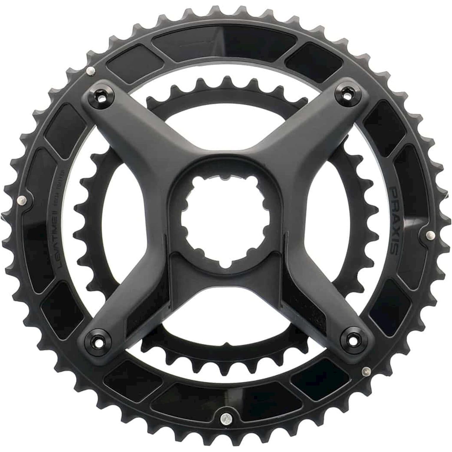 Praxis kettingblad lt2 xring/spider kit 52/36 zwart