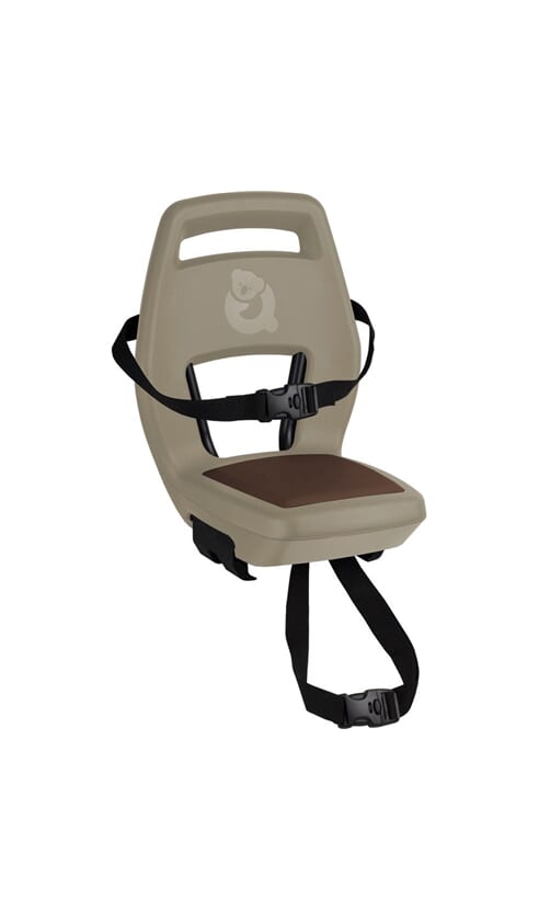 Qibbel q345 achterzitje 6+ junior met voetsteunen en beschermplaten cappuccino bruin afbeelding