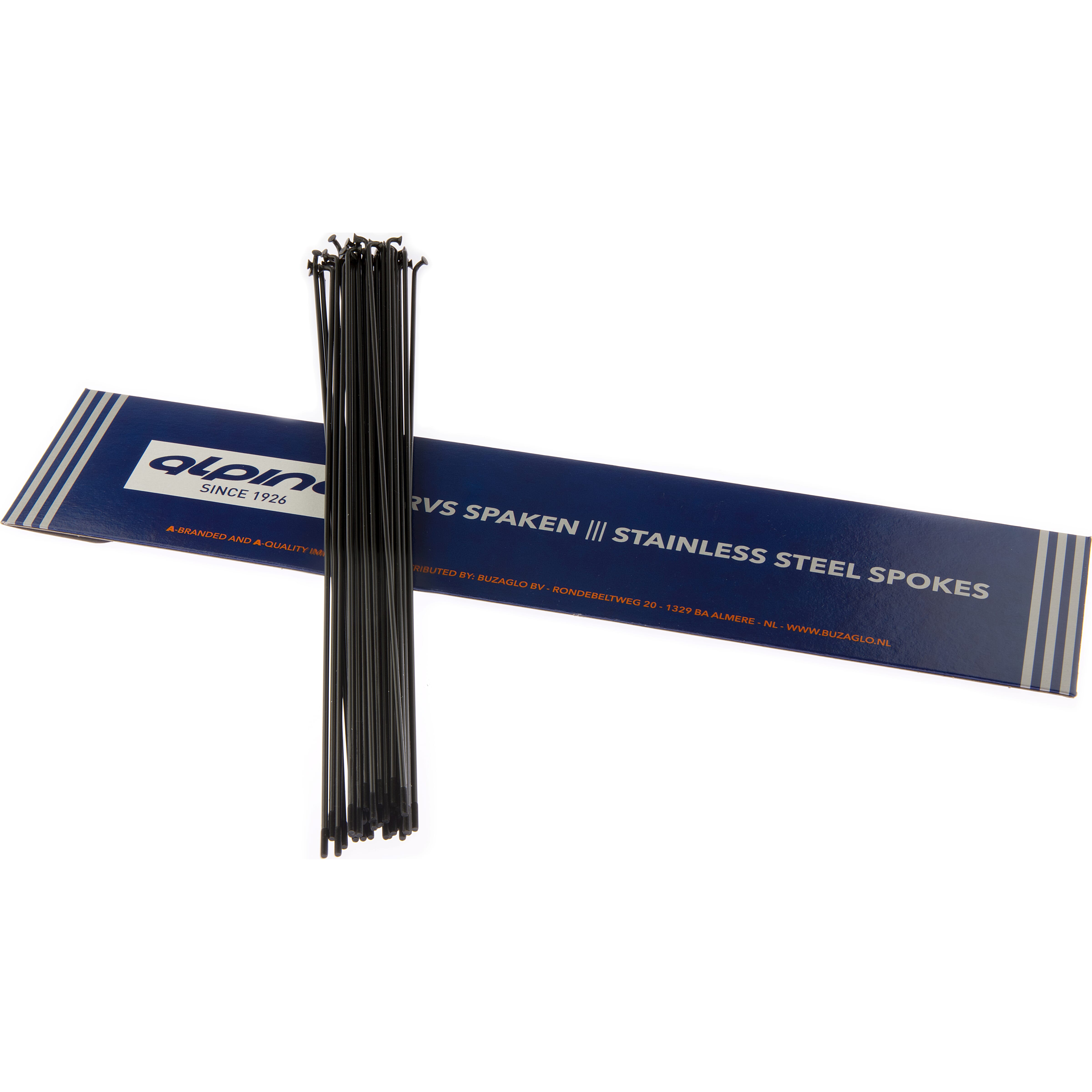 Alpina spaken 14g (2,00mm) 296mm rvs zwart (p36)