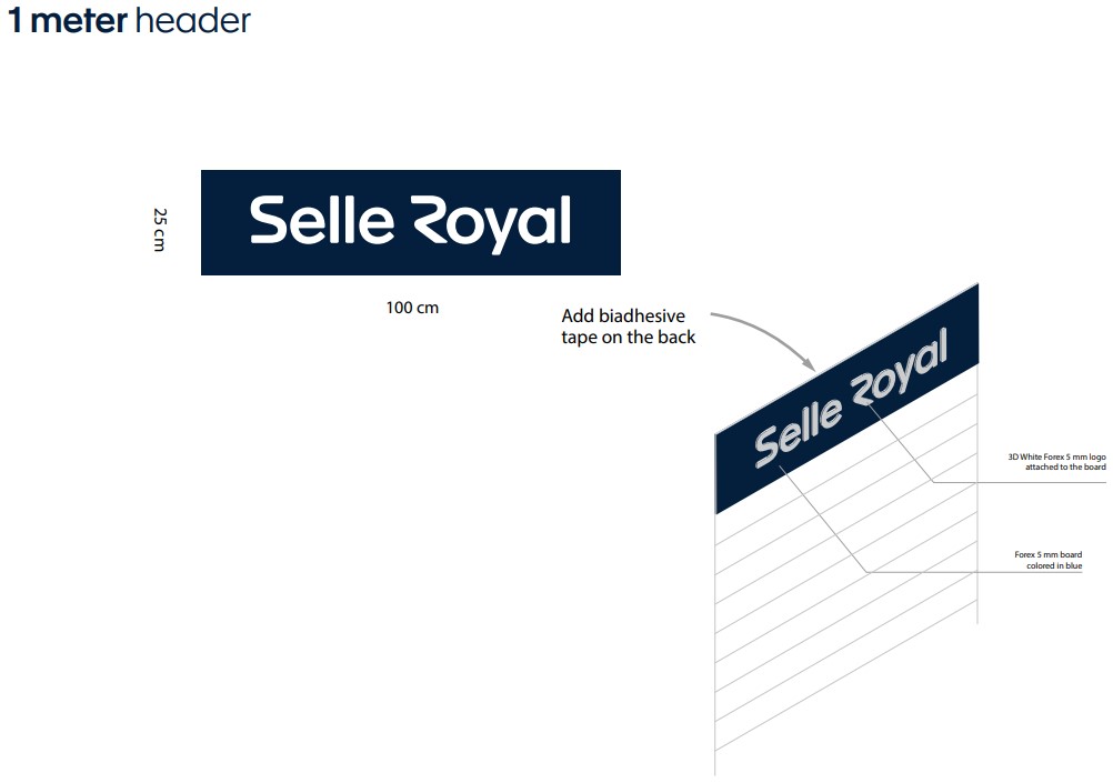 Selle Royal schapbord 1 meter met logo afbeelding