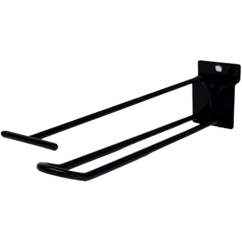 Lamelwand dubbelhaak 20cm met prijspendel zwart afbeelding
