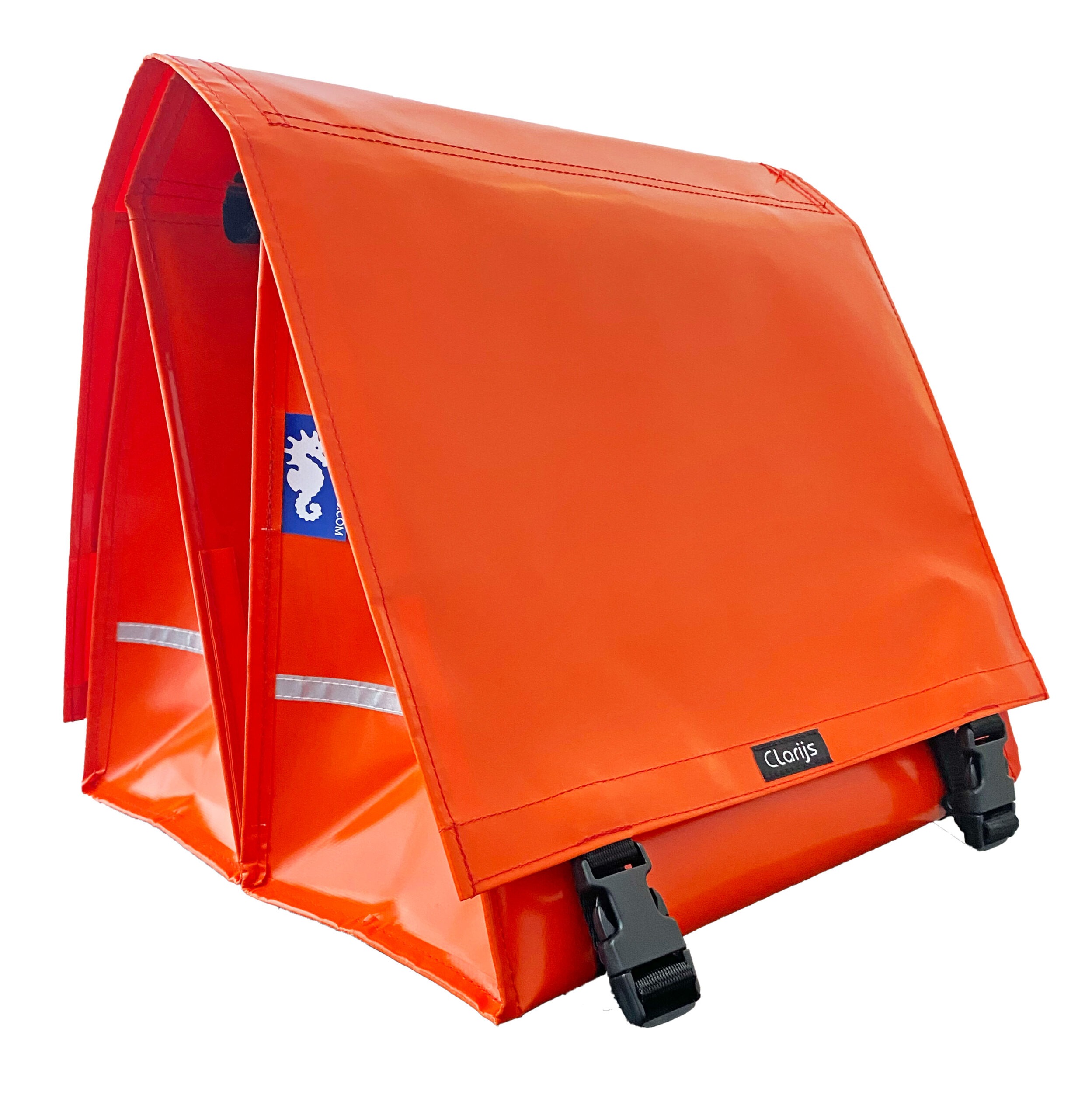 Clarijs fietstas dubbel xl pvc 46l met uitsparing oranje afbeelding