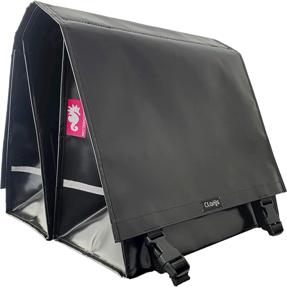 Clarijs fietstas dubbel xl pvc 46l met uitsparing zwart afbeelding
