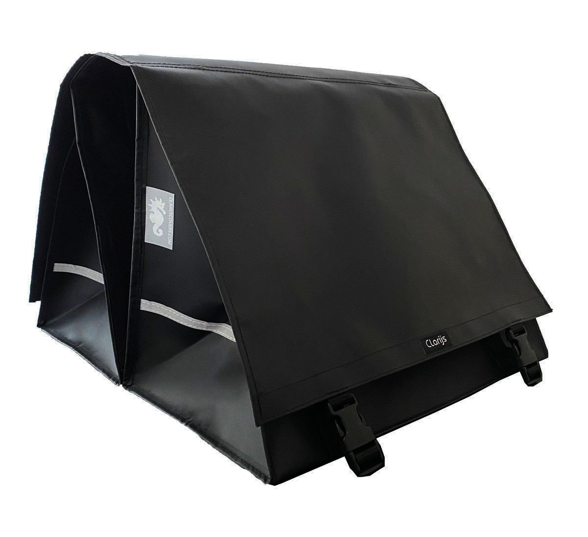Clarijs fietstas dubbel xxl pvc 70l met uitsparing zwart afbeelding