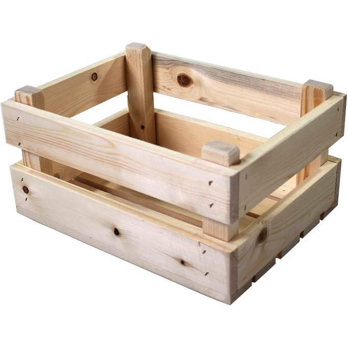 Fietskrat mini blank vuren hout 30x23x15,5cm afbeelding